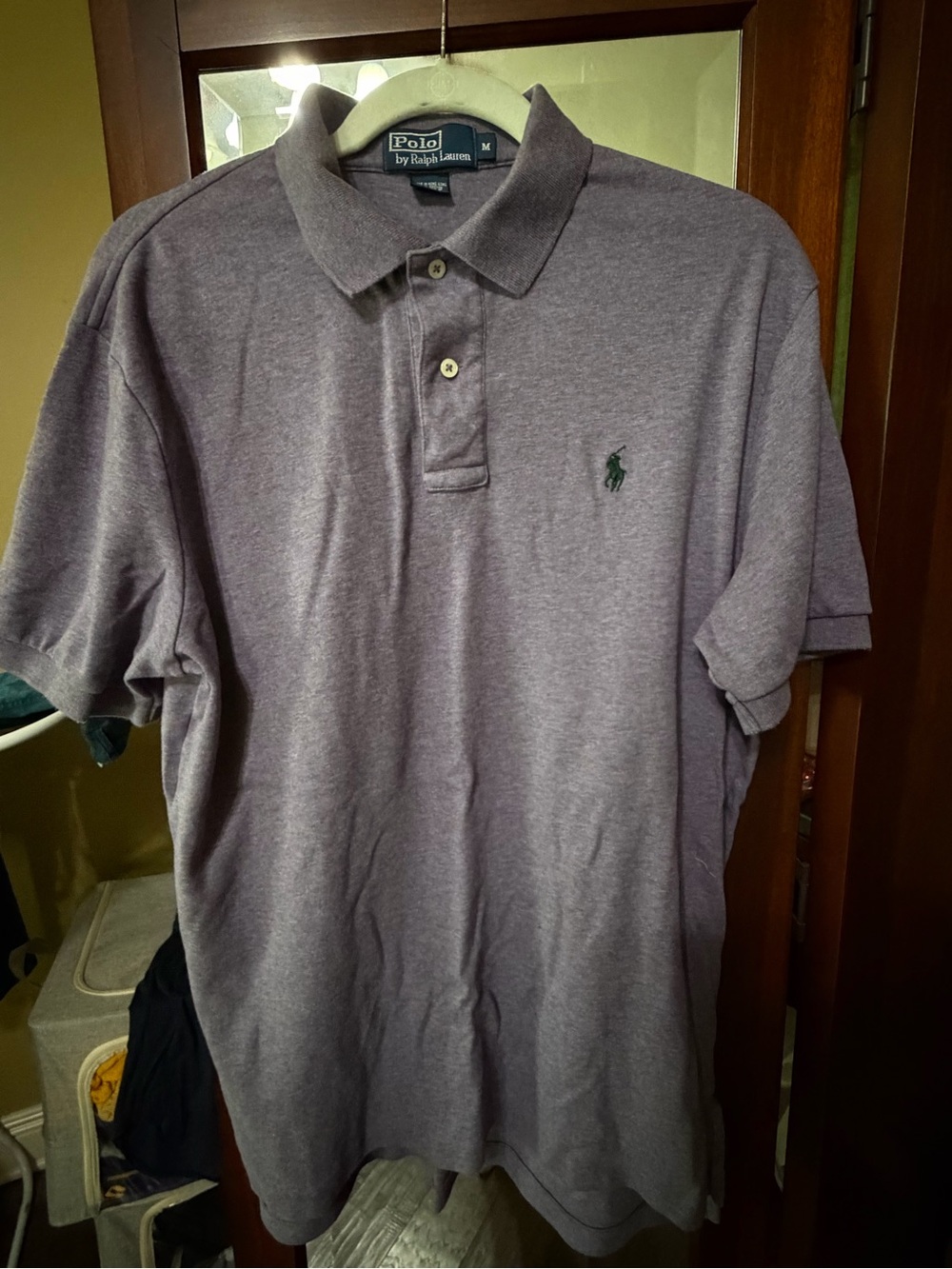 Polo Ralph Lauren Men’s Medium Heather Purple 100% Cotton Polo